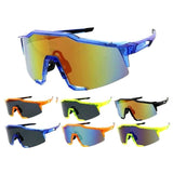Oversized Semi Rimless Sport Shield Wrap Around Aviator Sunglasses