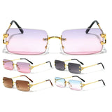 Prestige Slim Rimless Rectangular Luxury Aviator Sunglasses