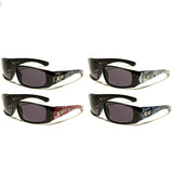 Locs Paisley Bandana Print Square Retro Wrap Around Sunglasses