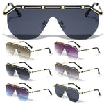 Luxury Rimless One Piece Shield Lens Aviator Sunglasses
