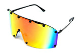 Futuristic Wrap Around One Piece Shield Lens Luxury Aviator Sunglasses
