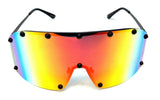 Futuristic Wrap Around One Piece Shield Lens Luxury Aviator Sunglasses