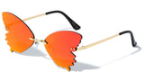 Rimless Butterfly Wings Shaped Lenses Retro Luxury Sunglasses