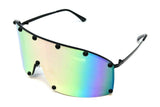 Futuristic Wrap Around One Piece Shield Lens Luxury Aviator Sunglasses