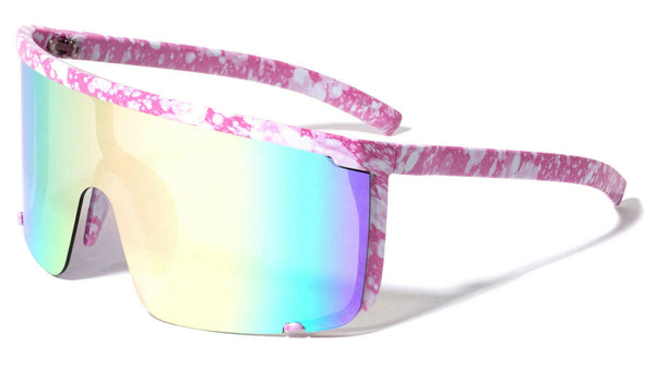 Montego Bay XL Oversized Rimless Wrap Around Shield Aviator Sunglasses