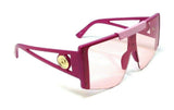 Luxury Oversized Flat Top Semi Rimless One Piece Shield Lens Aviator Sunglasses