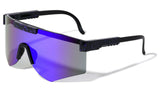 Pensacola Semi Rimless Wrap Around One Piece Shield Lens Sporty Sunglasses