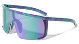 Montego Bay XL Oversized Rimless Wrap Around Shield Aviator Sunglasses