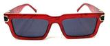 Slim Sleek Marble Thick Bold Frame Square Gold Buckle Luxury Sunglasses