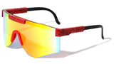 Pensacola Semi Rimless Wrap Around One Piece Shield Lens Sporty Sunglasses