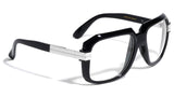Gazelle Emcee Square Oversized Hip Hop Luxury Aviator Sunglasses w/ Clear Lenses