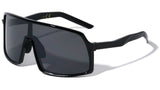 Oversized Futuristic Shield Wrap Around Sport Sunglasses