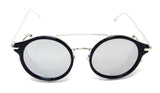 Round Circle Steampunk Aviator Sunglasses w/Mesh Side Shield Wind Guard