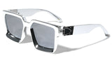 Metallic Oversized Thick Bold Square Luxury Sunglasses