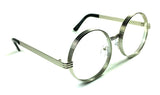 Round Luxury Thick Bold Frame Hippie Sunglasses w/ Clear Circle Lenses