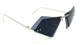 Women's Rimless Double Lens Cat Eye Triangle Sunglasses