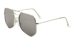 Napoli Oversized Square Flat Top Aviator Sunglasses w/Keyhole Bridge