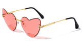Women's Heart Shaped Rimless Luxury Sunglasses