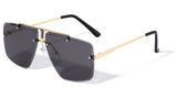 Luxury Elite Rimless Square Aviator Sunglasses