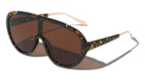 Oversized Futuristic One Piece Shield Lens Aviator Sunglasses