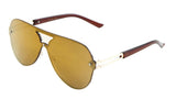 Rimless Oversized One Piece Shield Aviator Sunglasses