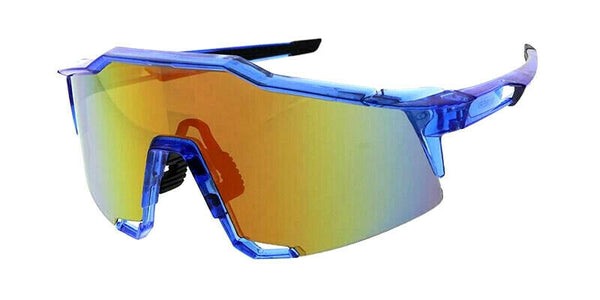 Oversized Semi Rimless Sport Shield Wrap Around Aviator Sunglasses