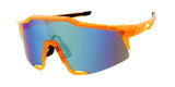 Oversized Semi Rimless Sport Shield Wrap Around Aviator Sunglasses