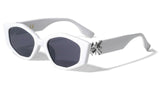 Women's Slim Geometric Thick Bold Wide Cat Eye Luxury Sunglasses