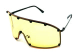 Futuristic Wrap Around One Piece Shield Lens Luxury Aviator Sunglasses