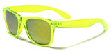 Neon Classic Casual Retro Square Trendy 80's Sunglasses w/ Flash Mirror Lenses