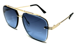 Luxury Beveled Square Lenses Metal Aviator Sunglasses