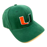 University Of Miami Hurricanes Logo Green MVP Curved Bill Adjustable Hat