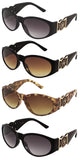 Kleo Oval Gold Lion Head Medallion Buckle Retro Luxury Sunglasses