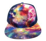 Multicolor Tie Dye Galaxy Print Blue Mesh Trucker Snapback Hat Adjustable Cap