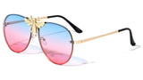 3D Killer Bee Luxury Hip Hop Aviator Sunglasses Floating Lenses