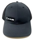 Dodge RAM Trucks Logo Black Mesh Trucker Adjustable Curved Bill Snapback Hat