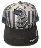 Gadsden Flag Defend The 2nd Amendment Curved Bill Mesh Trucker Snapback Hat Cap