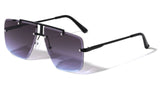 Luxury Elite Rimless Square Aviator Sunglasses