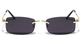 Bogart Slim Rimless Rectangular Luxury Sunglasses