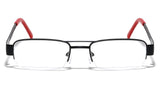 Khan Slim Half Rim Semi Rimless Rectangular Clear Lens Sunglasses