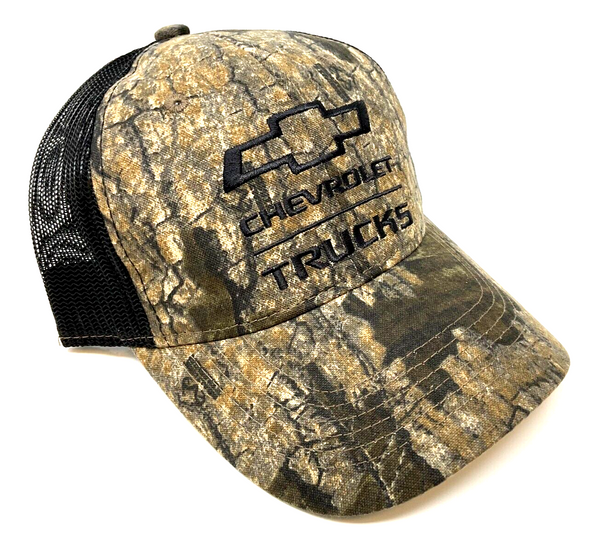 Chevrolet Chevy Realtree Camo & Black Mesh Trucker Adjustable Curved Bill Snapback Hat