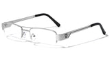 Khan Slim Half Rim Semi Rimless Rectangular Clear Lens Sunglasses