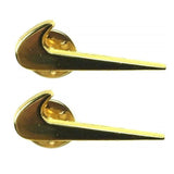 Gold Metallic Nike Check Mark Logo Swoosh 2 Piece Lapel Pin Set