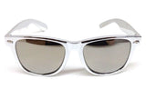 Silver Platinum Metallic Square Sunglasses Mirror Lenses