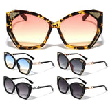 Womens Oversized Elegant Luxury Butterfly Bedazzled Glitter Jackie O Sunglasses