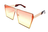 Womens Flat Top Square Oversized Retro Luxury Aviator Sunglasses