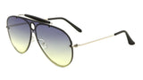 Classic Outdoorsman Retro Pilot Shield Aviator Sunglasses