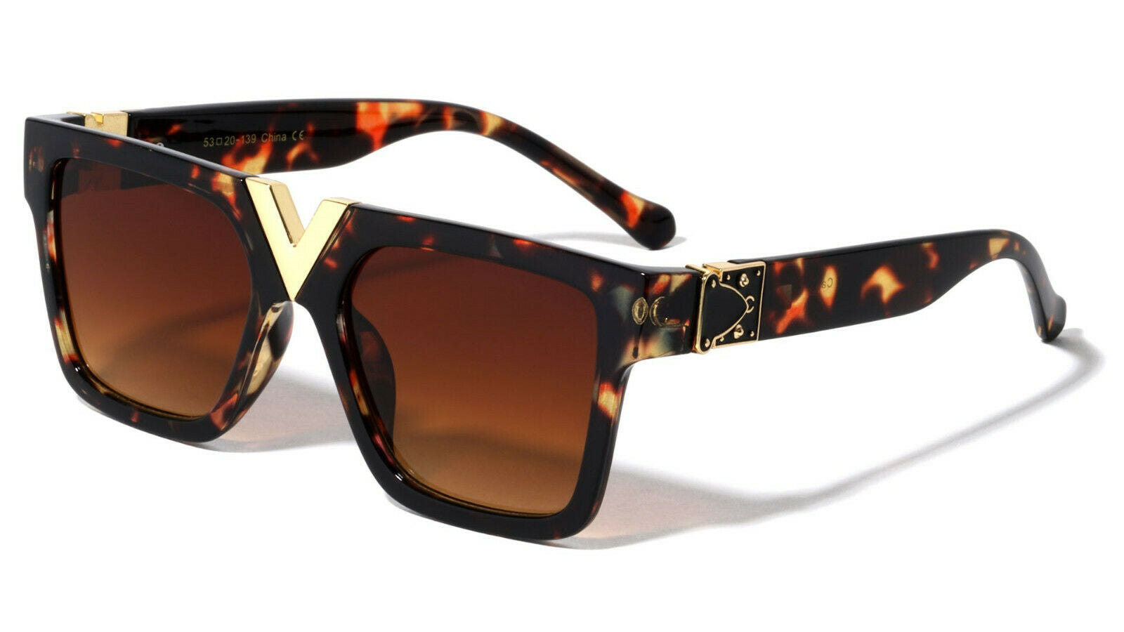 【送料&関税込】Golden  Square Classic Sunglasses - Uni Men's Designer Sunglasses Oversize Square Fashion Gold Metal