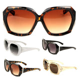 Womens Oversized Faceted Geometric Square Luxury Sunglasses