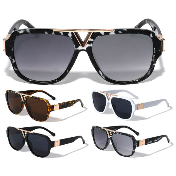 Thick Bold Classic Square Oversized Elegant Luxury Aviator Sunglasses